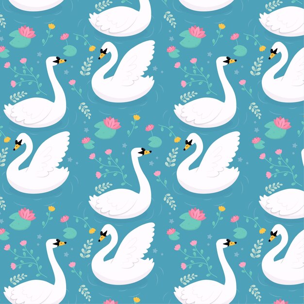Patrón elegante con cisnes