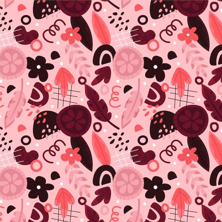 Vector gratuito patrón de elementos abstractos dibujados a mano