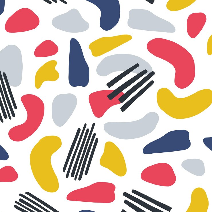 Vector gratuito patrón de elementos abstractos dibujados a mano