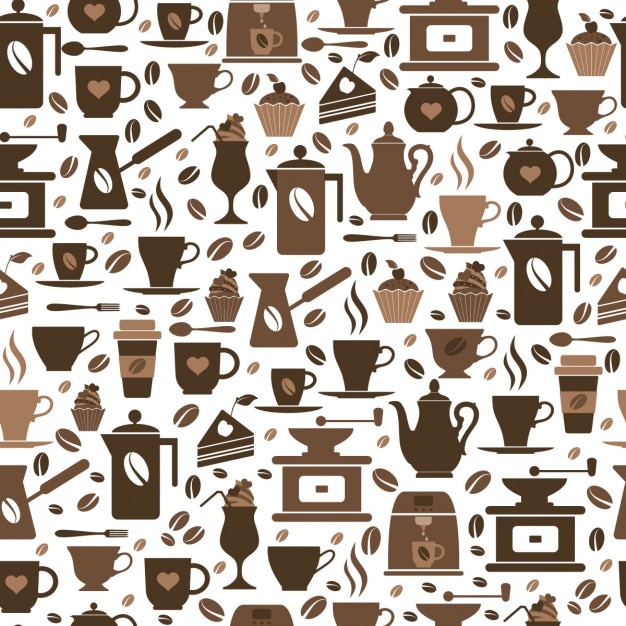 Patrón de elementos de café