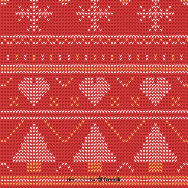 Patrón elementos tejidos navidad