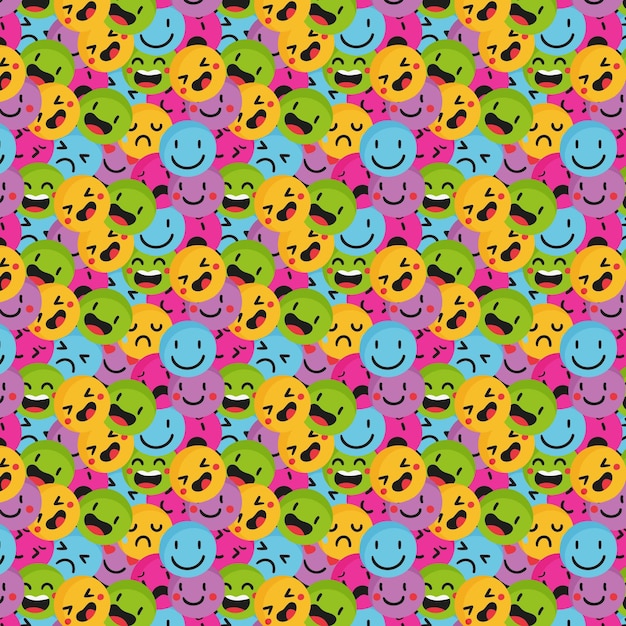 Patrón de emoticonos coloridos decorativos