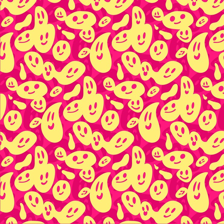 Vector gratuito patrón de emoticonos distorsionados creativos
