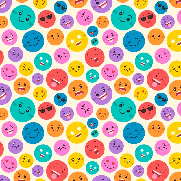 Patrón de emoticonos de sonrisa colorida creativa