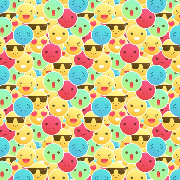 Patrón de emoticonos de sonrisa colorida