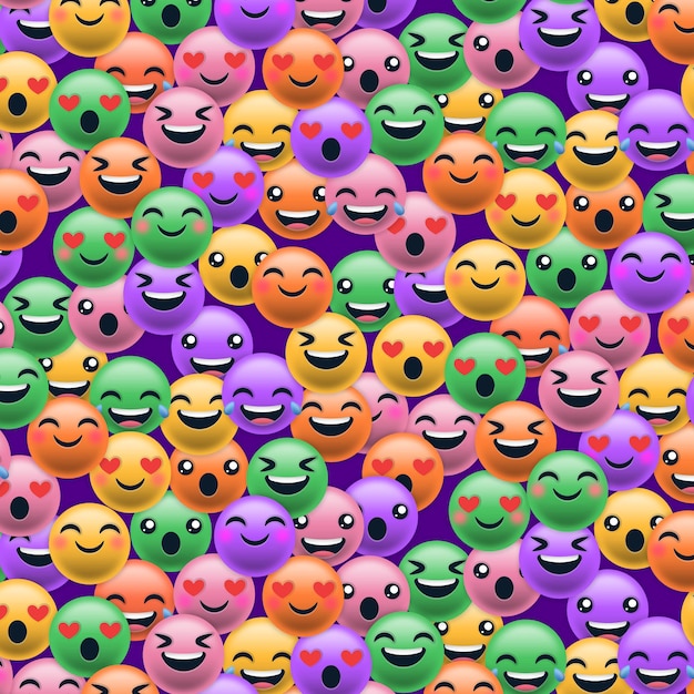 Patrón de emoticonos de sonrisa colorida