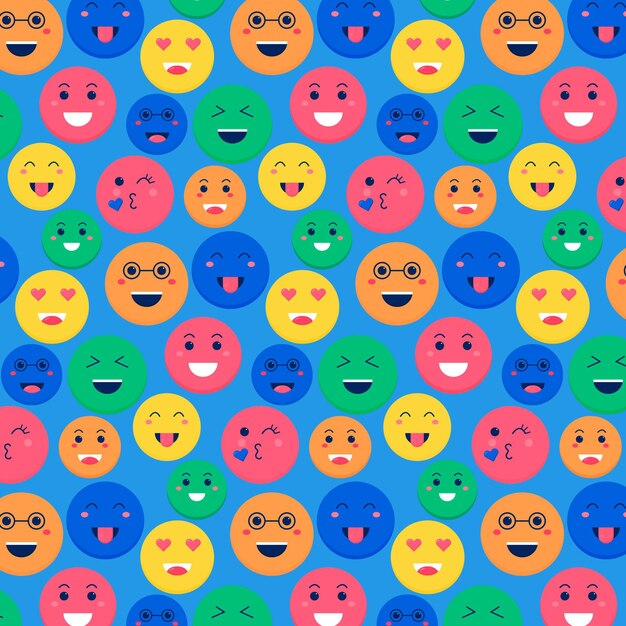 Patrón de emoticonos de sonrisa colorida