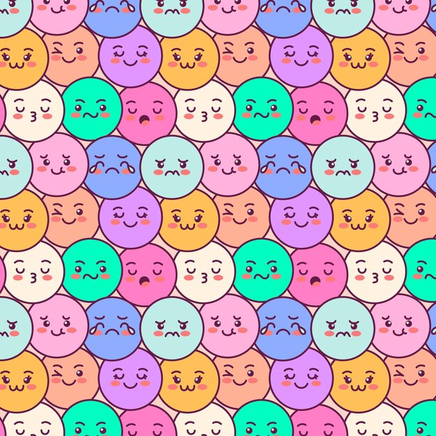 Patrón de emoticonos de sonrisa colorida