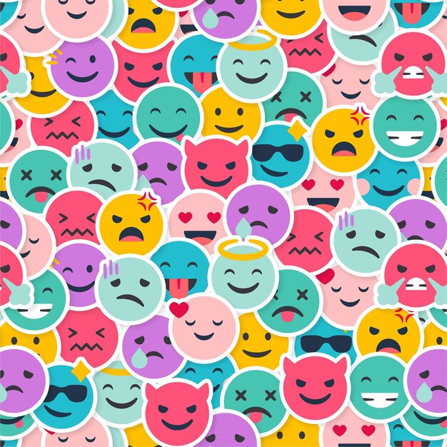 Patrón de emoticonos de sonrisa creativa