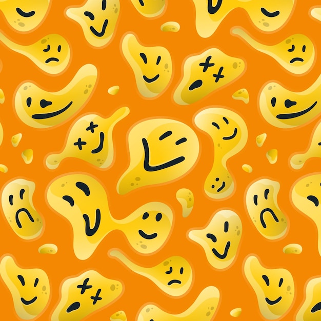 Patrón de emoticonos de sonrisa distorsionada