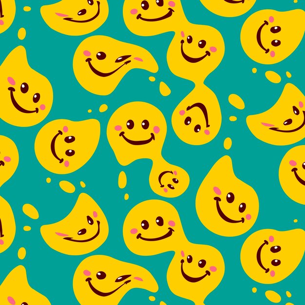 Patrón de emoticonos de sonrisa distorsionada