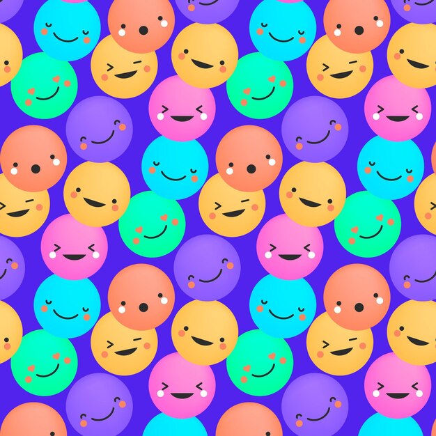 Patrón de emoticonos de sonrisa ruborizada