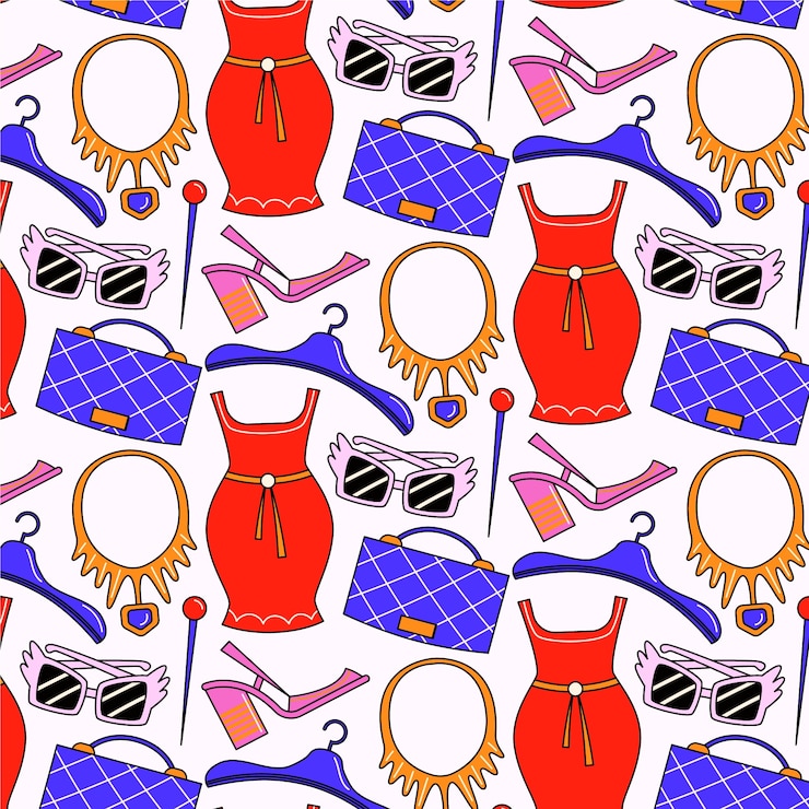 Vector gratuito patrón de estilista de moda dibujado a mano