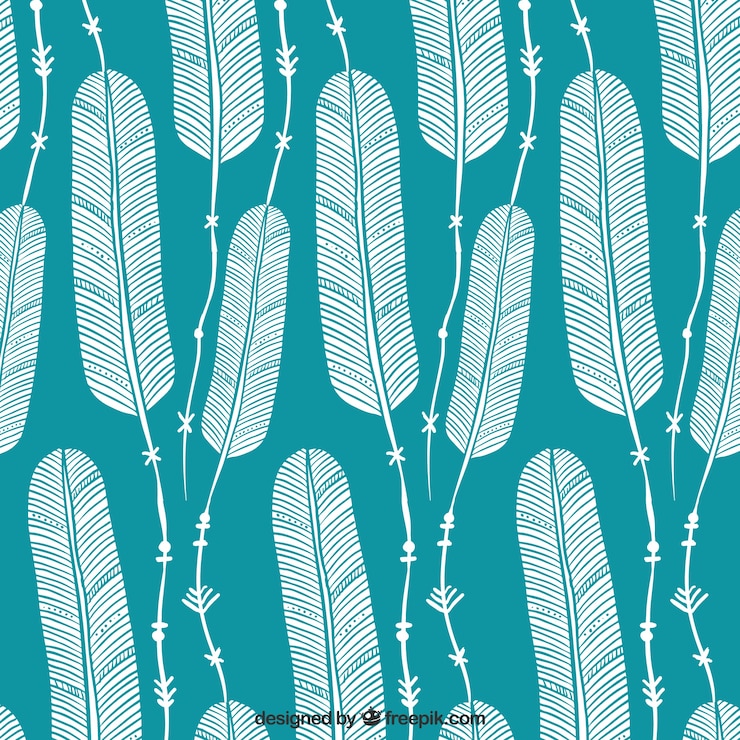 Vector gratuito patrón de estilo boho turquesa