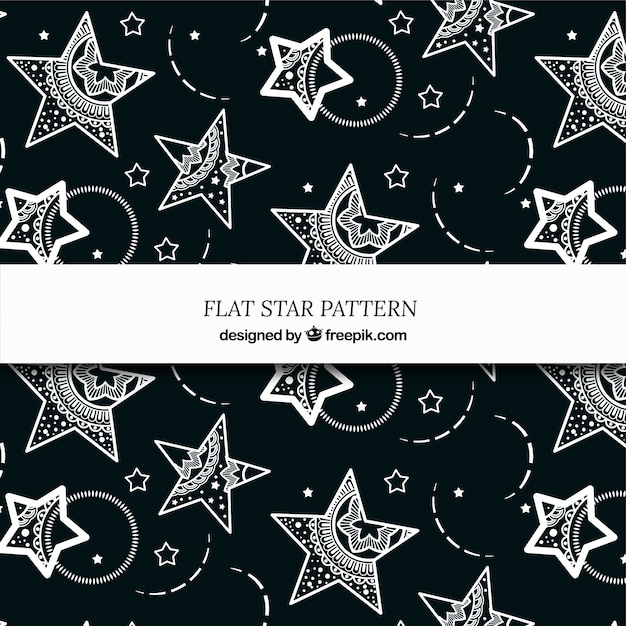 Vector gratuito patrón de estrellas elegante blanco y negro