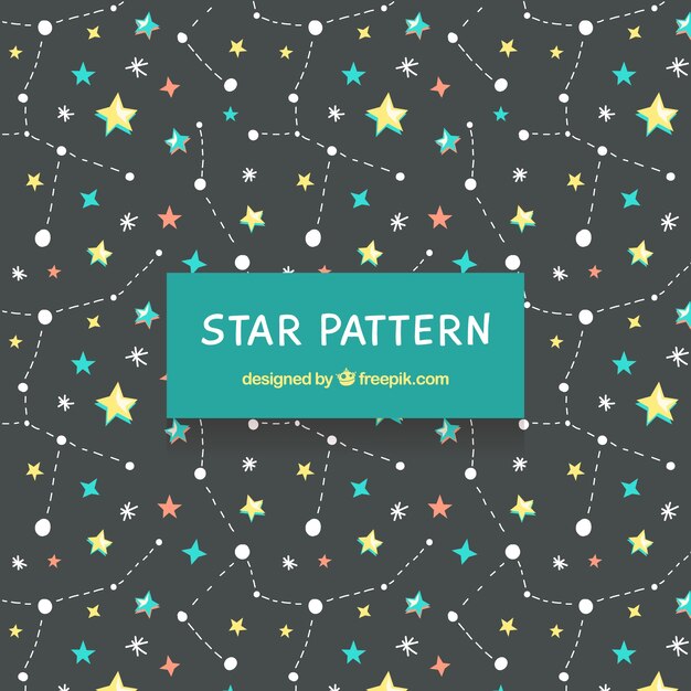 Patrón de estrellas con línes