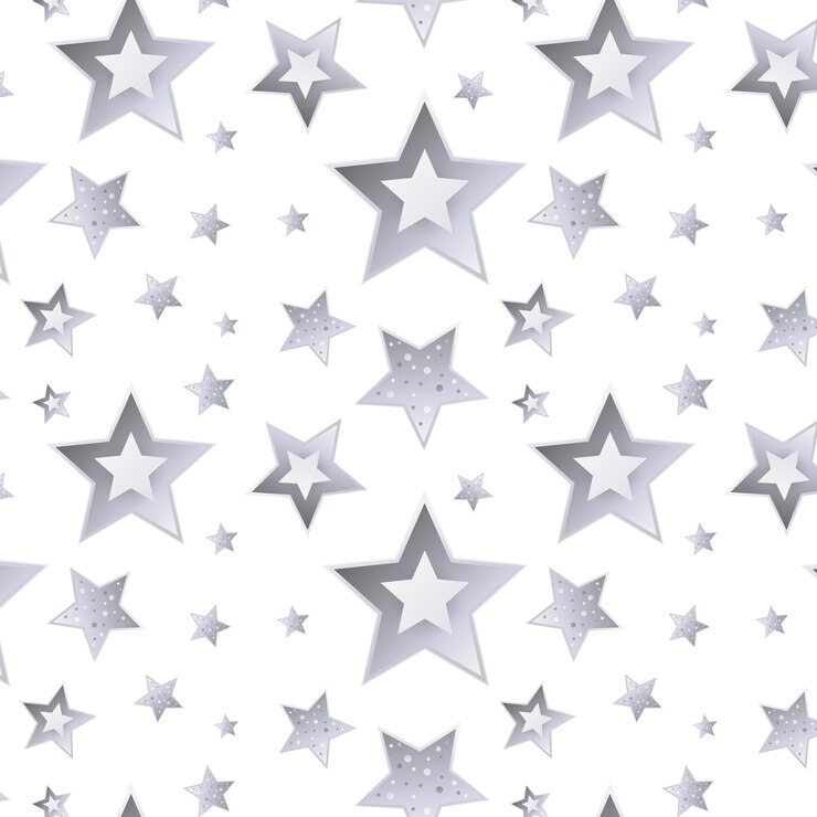 Vector gratuito patrón de estrellas de plata realista