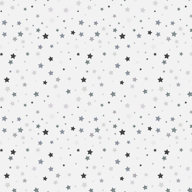 Patrón de estrellas plateadas de diseño plano