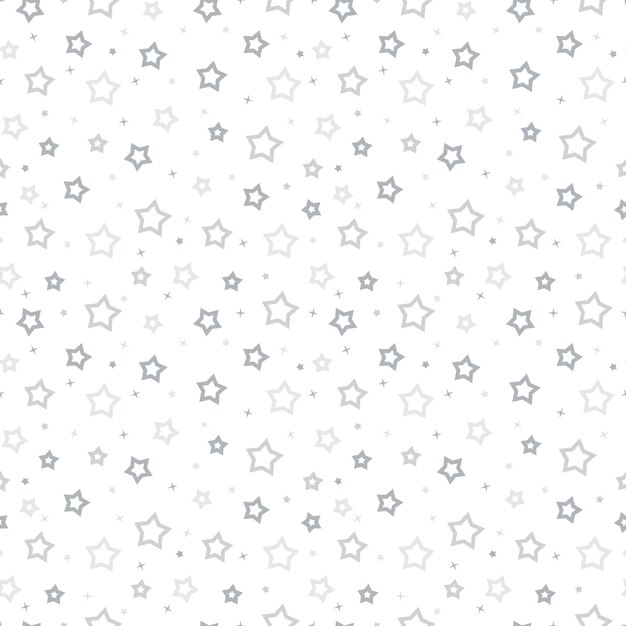 Patrón de estrellas plateadas de diseño plano
