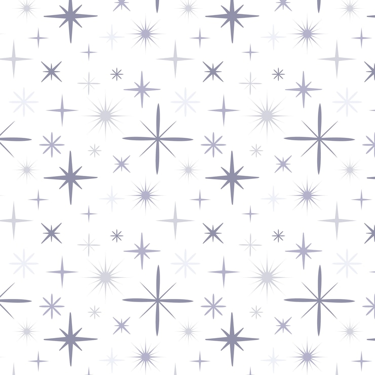 Vector gratuito patrón de estrellas plateadas de diseño plano