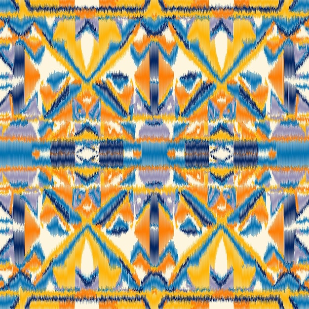 Vector gratuito patrón étnico de estilo marroquí con diseño de estilo ikat