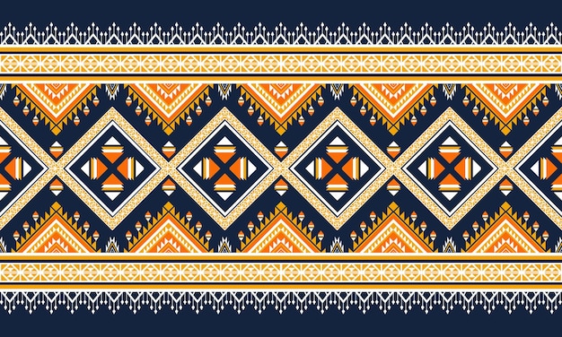 Patrón étnico geométrico alfombra, papel tapiz, ropa, envoltura, batik, tela, estilo de bordado de ilustración vectorial.