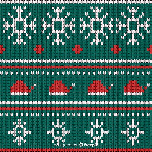 Patrón festivo de Navidad de punto