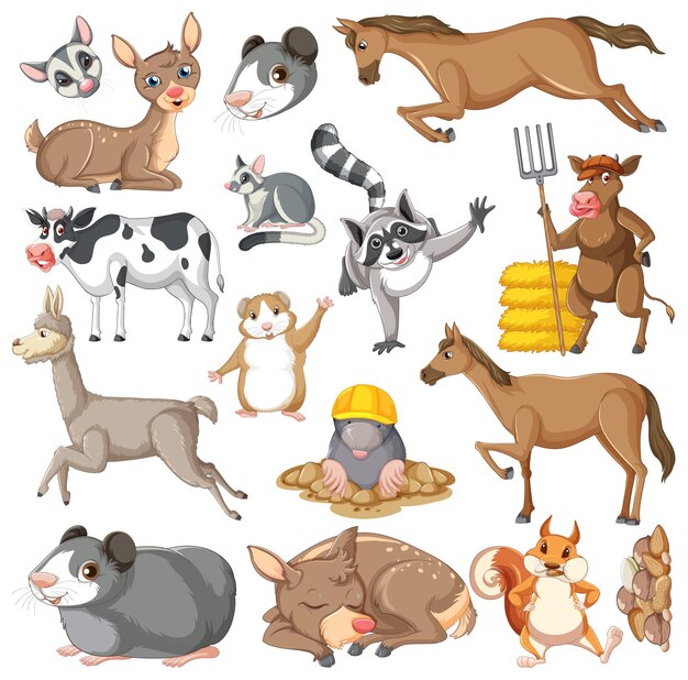 Patrón sin fisuras con animales lindos