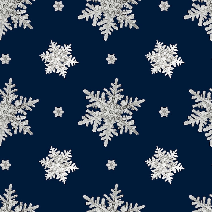 Vector gratuito patrón sin fisuras de copo de nieve de navidad azul
