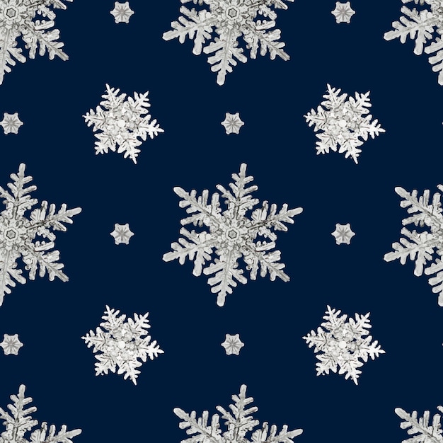 Patrón sin fisuras de copo de nieve de Navidad azul