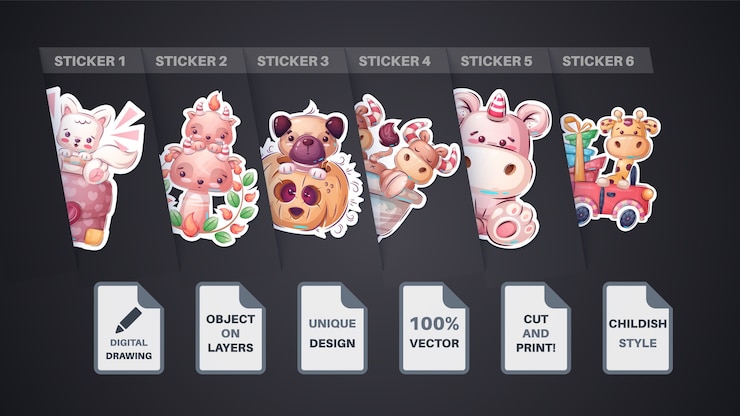 Vector gratuito patrón sin fisuras gato gatito diplomático diablo unicornio pug pegatina toro baño baño jirafa coche