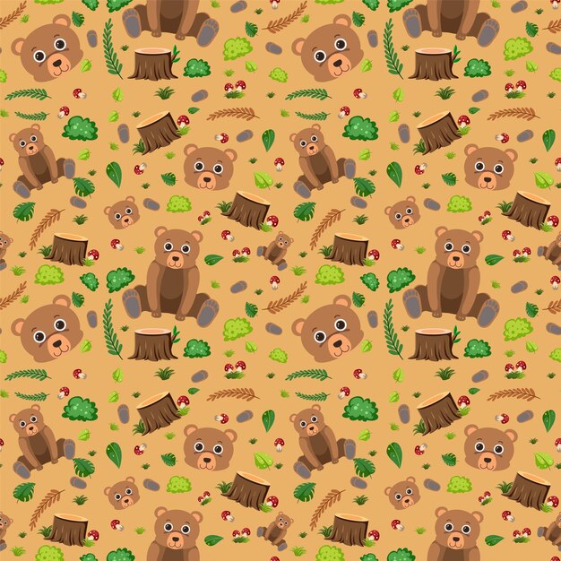 Patrón sin fisuras de oso pardo