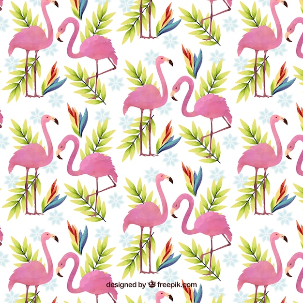 Patrón de flamencos en estilo acuarela