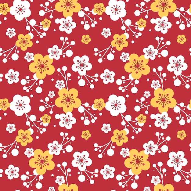 Patrón de flor de ciruelo