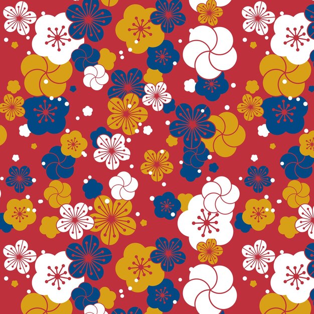 Patrón de flor de ciruelo