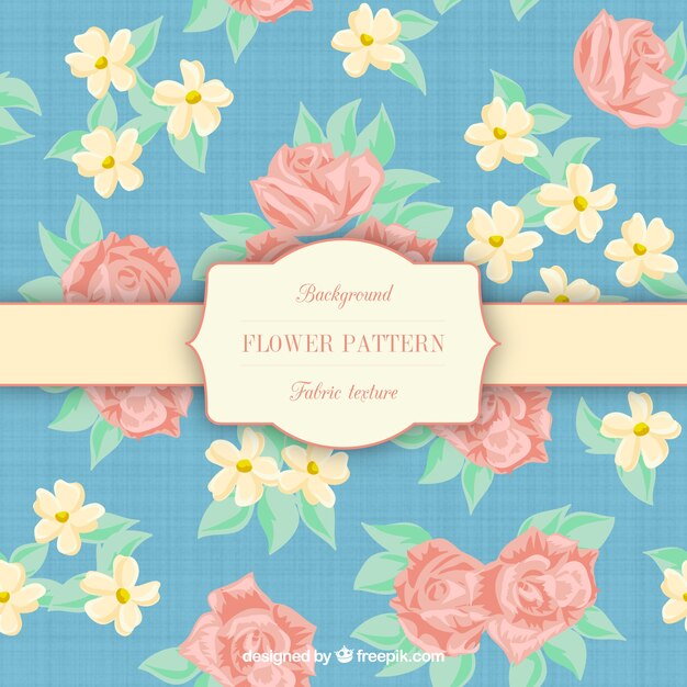 Patrón de flor en textura de tela
