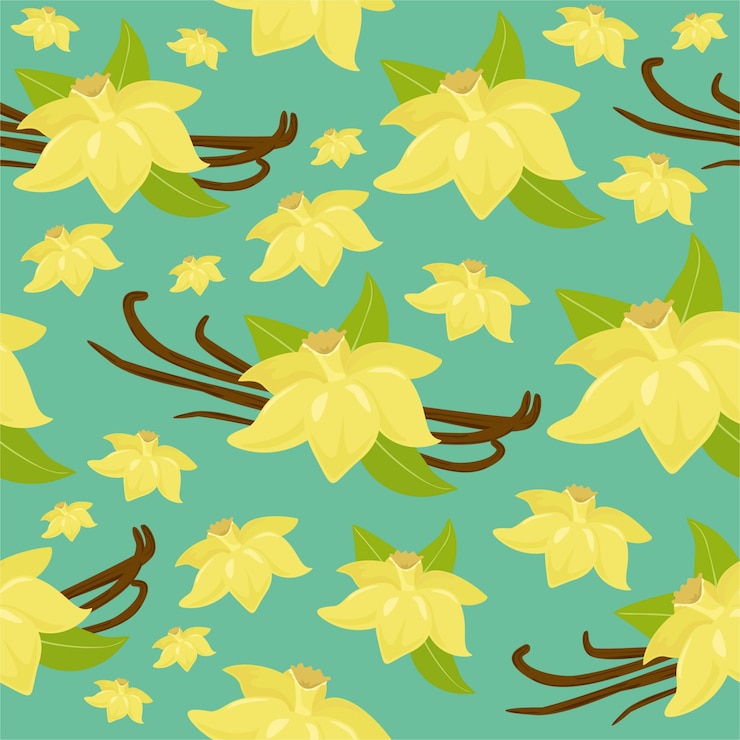 Vector gratuito patrón de flor de vainilla
