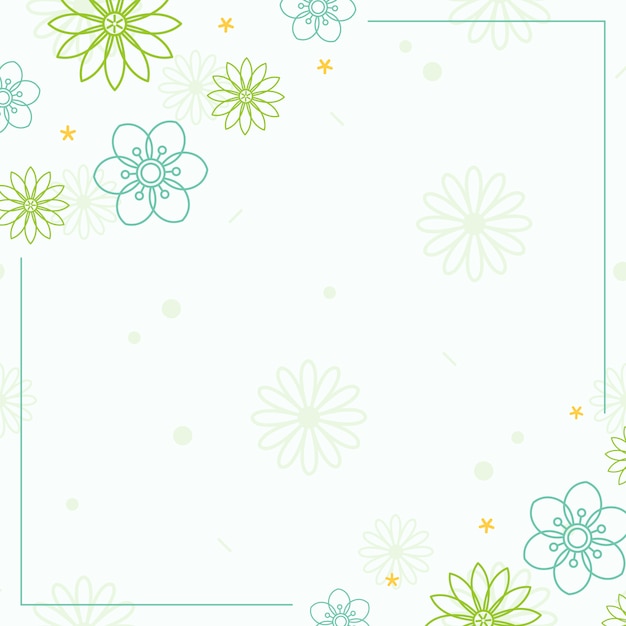 Patrón de flor verde con un vector de fondo blanco