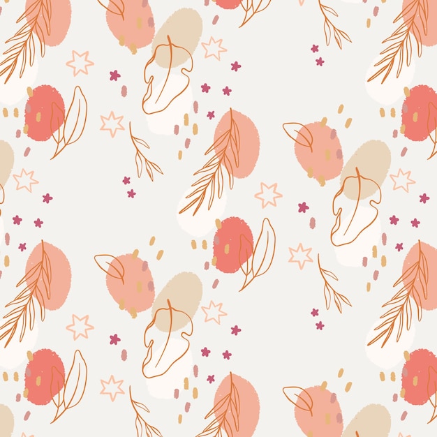 Vector gratuito patrón floral abstracto de diseño plano orgánico