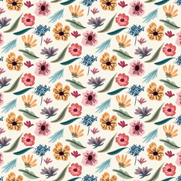 Patrón floral abstracto pintado a mano