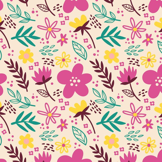 Patrón floral abstracto pintado a mano