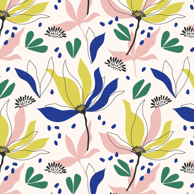 Vector gratuito patrón floral abstracto pintado a mano