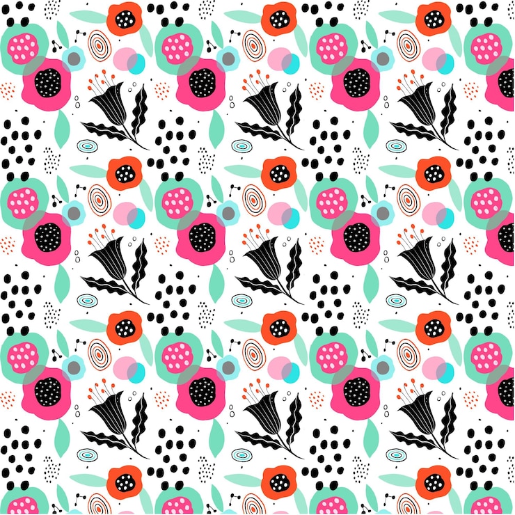Vector gratuito patrón floral abstracto pintado a mano
