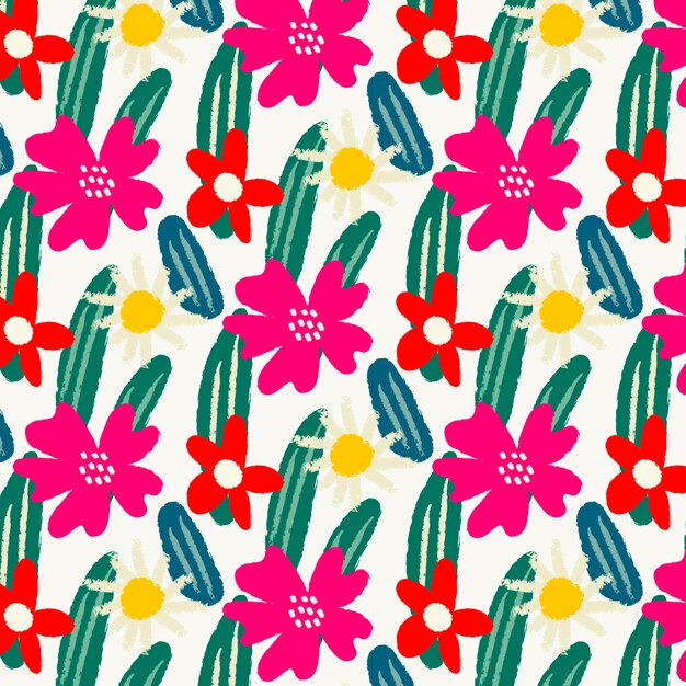 Patrón floral abstracto pintado a mano