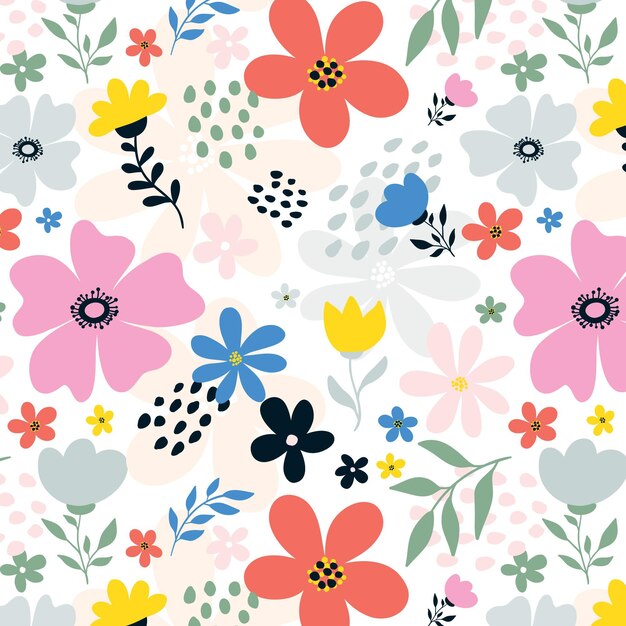 Patrón floral abstracto pintado a mano