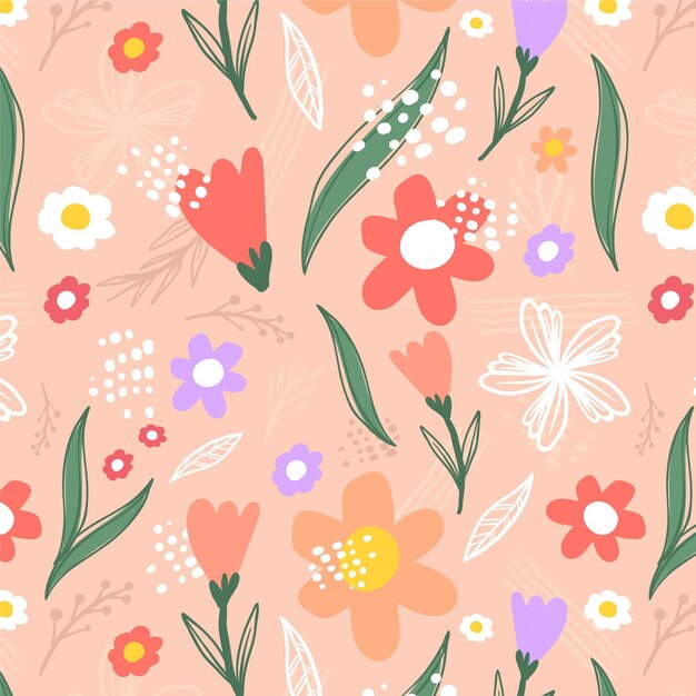 Patrón floral abstracto plano orgánico