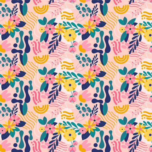 Patrón floral abstracto plano orgánico