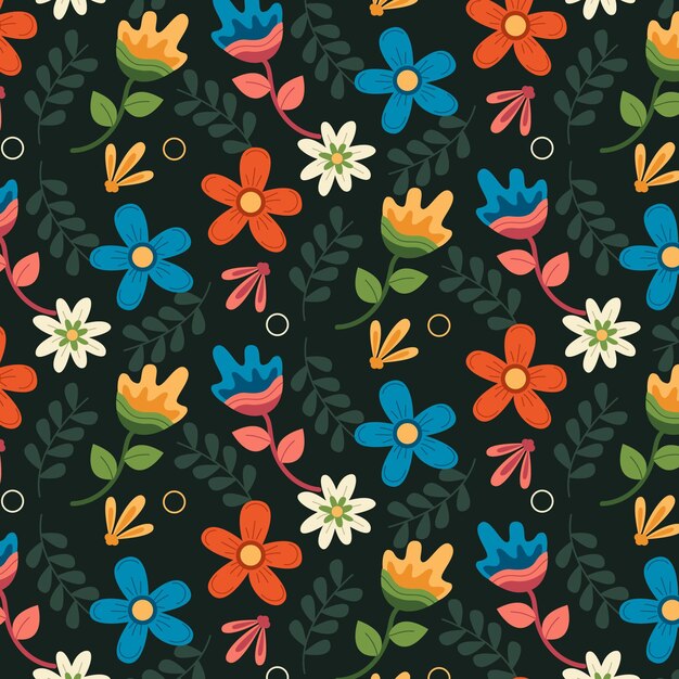 Patrón floral abstracto plano orgánico