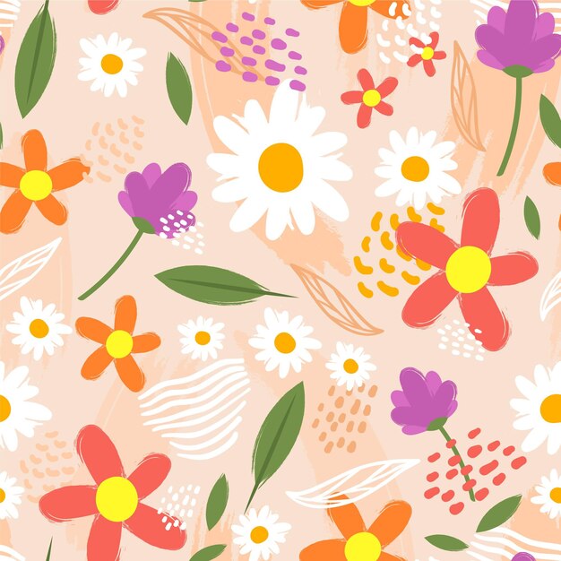 Patrón floral abstracto plano orgánico