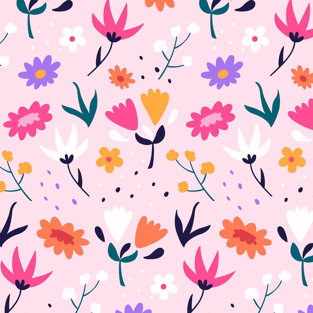 Patrón floral abstracto plano orgánico